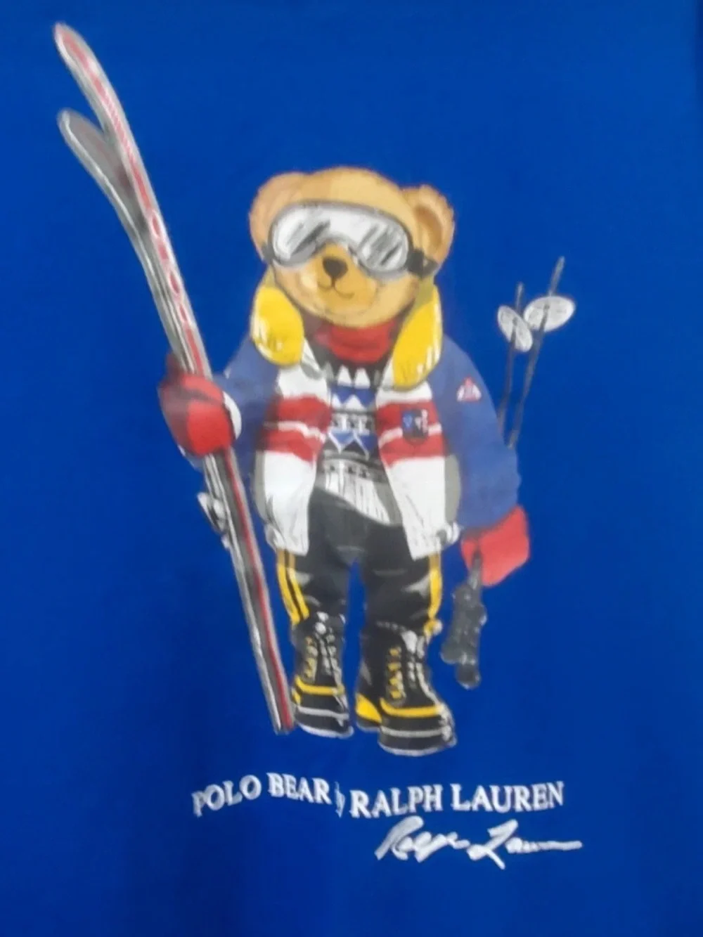Ralph Lauren Blue Ski Bear Long-Sleeve Tee